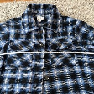 Time and Tru Black and Blue Plaid Jacket